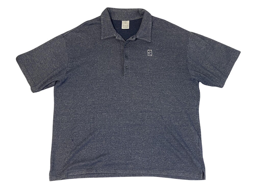 Vintage Nike Polo Shirt Mens XL Blue Heathered Knit Golf Casual Logo Lightweight